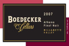 Boedecker Cellars Athena Pinot Noir 2007  Front Label
