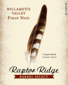Raptor Ridge Barrel Select Pinot Noir 2018  Front Label