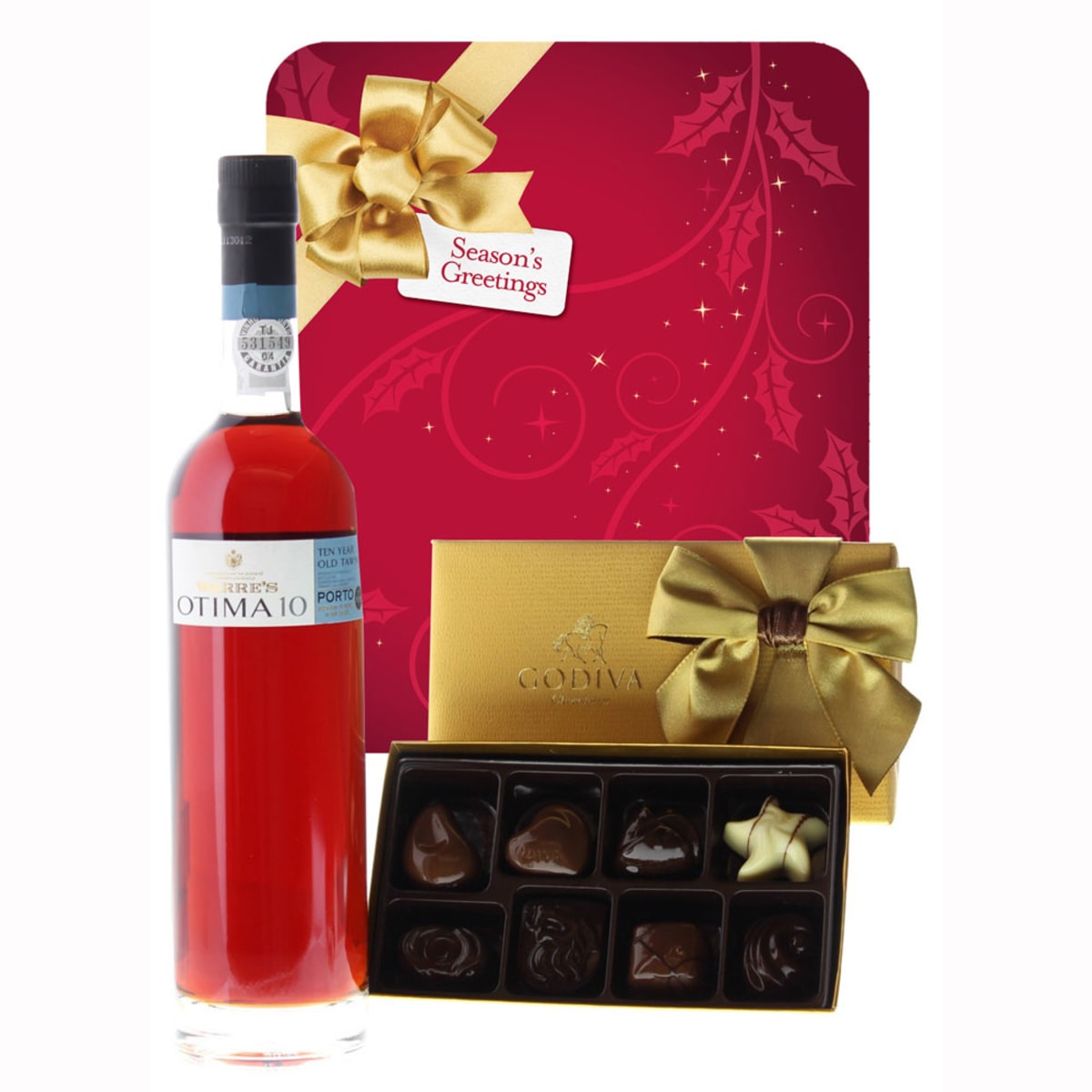 wine.com HolidayNB Warres Otima Port & 8-Piece Godiva Chocolates Gift Product Image