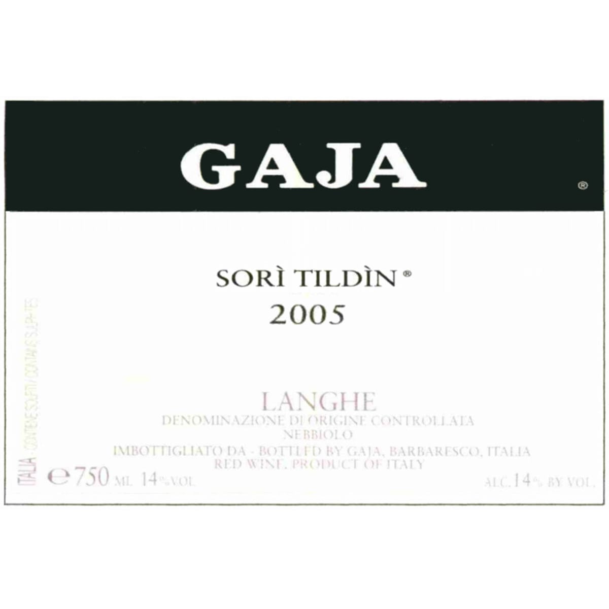 Gaja Sori Tildin 2005 Front Label