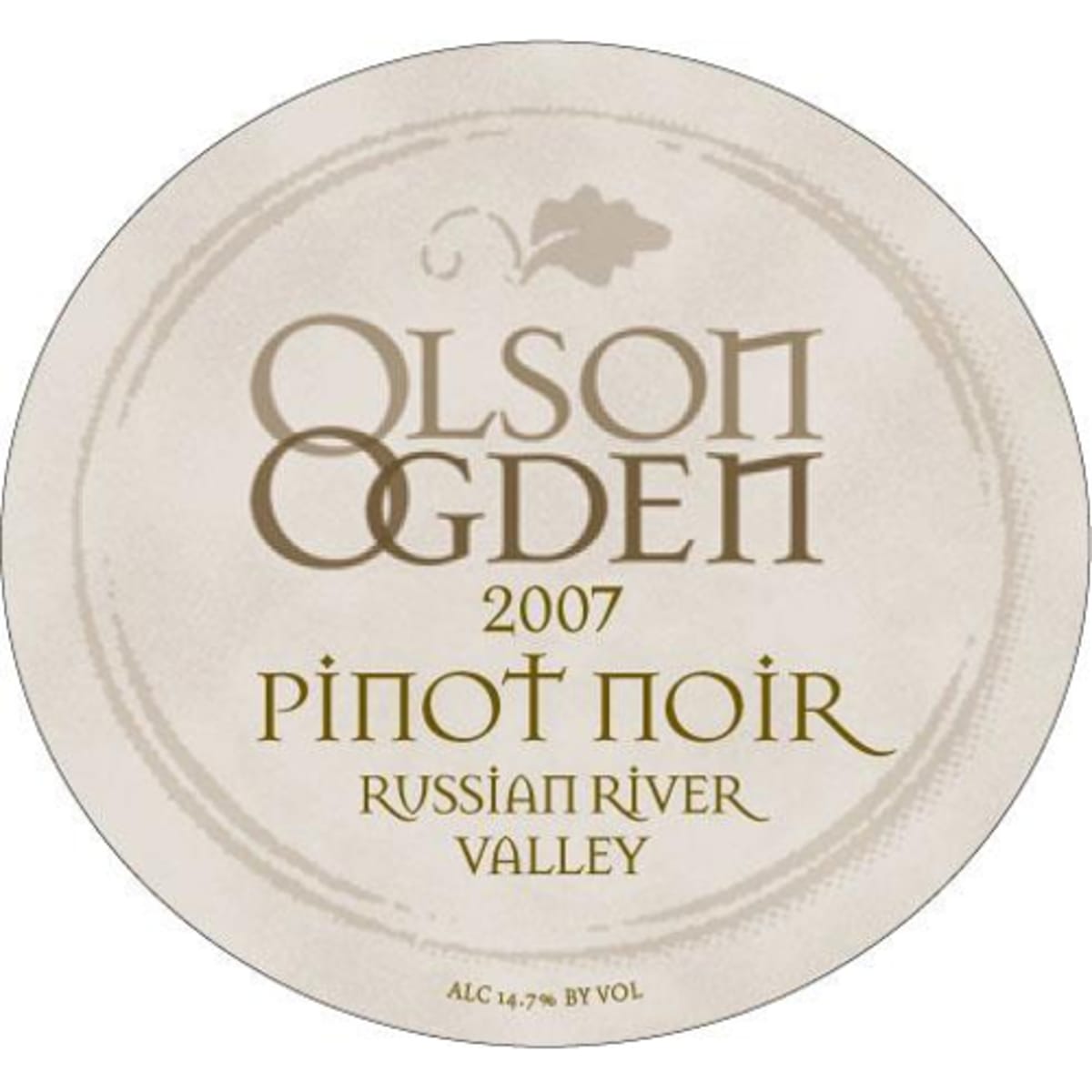 Olson Ogden Russian River Pinot Noir 2007 Front Label