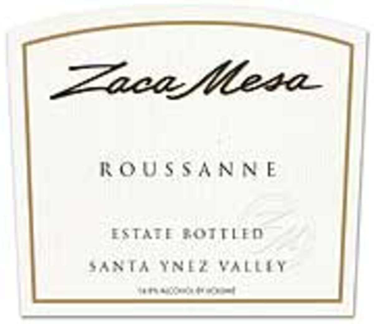 Zaca Mesa Zaca Vineyards Roussanne 1998 Front Label