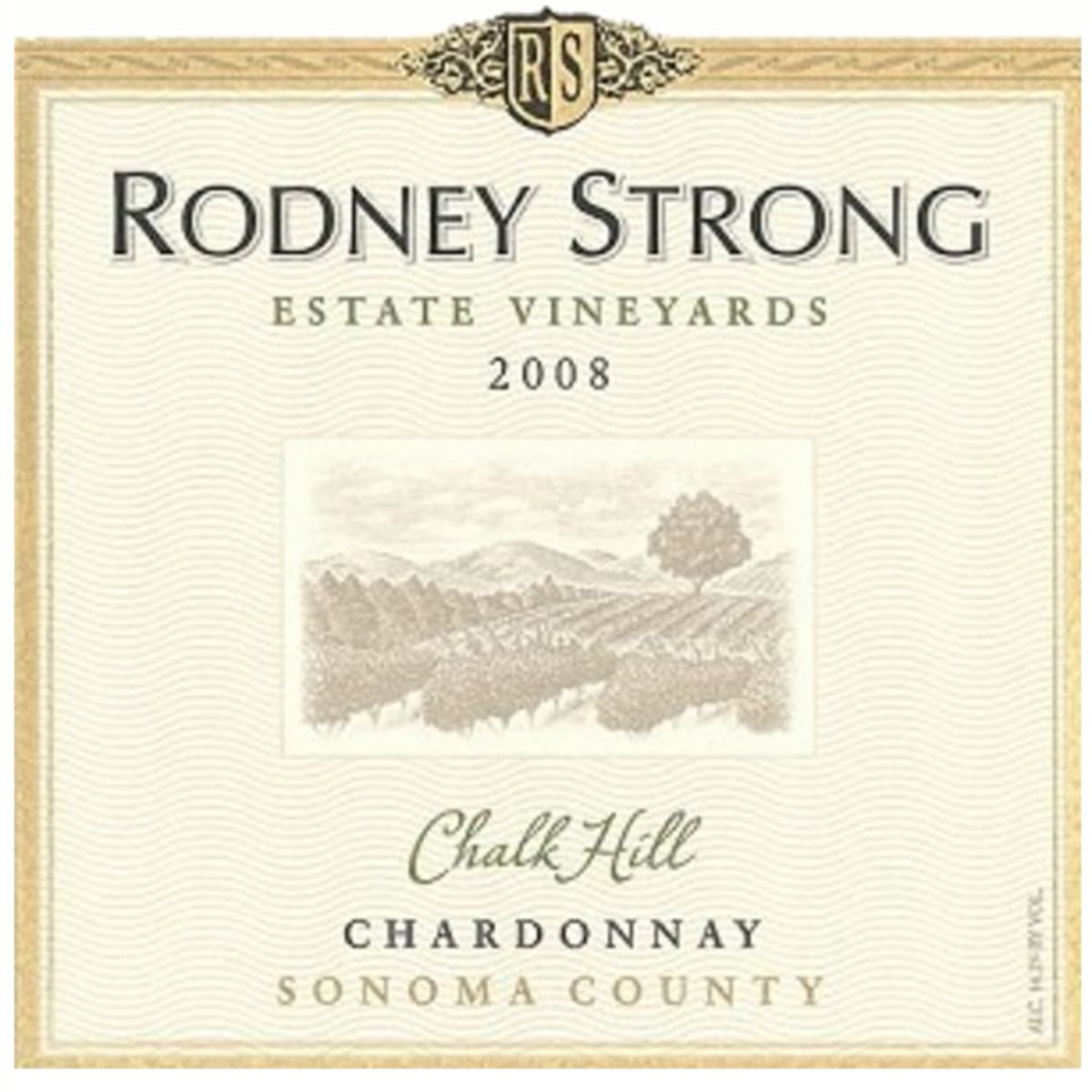 Rodney Strong Chalk Hill Chardonnay 2008 Front Label