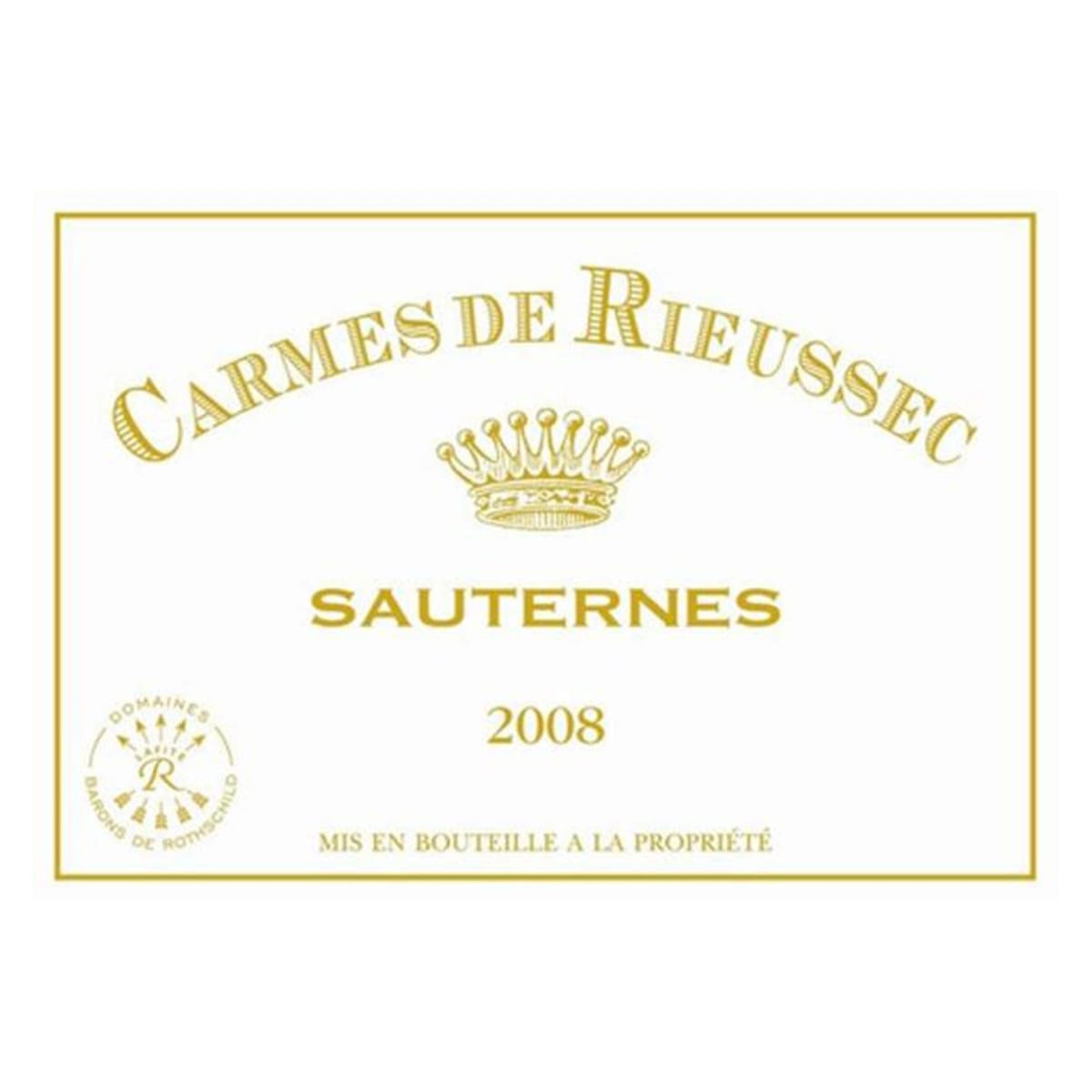 Chateau Rieussec Sauternes (375ML half-bottle) 2008 Front Label