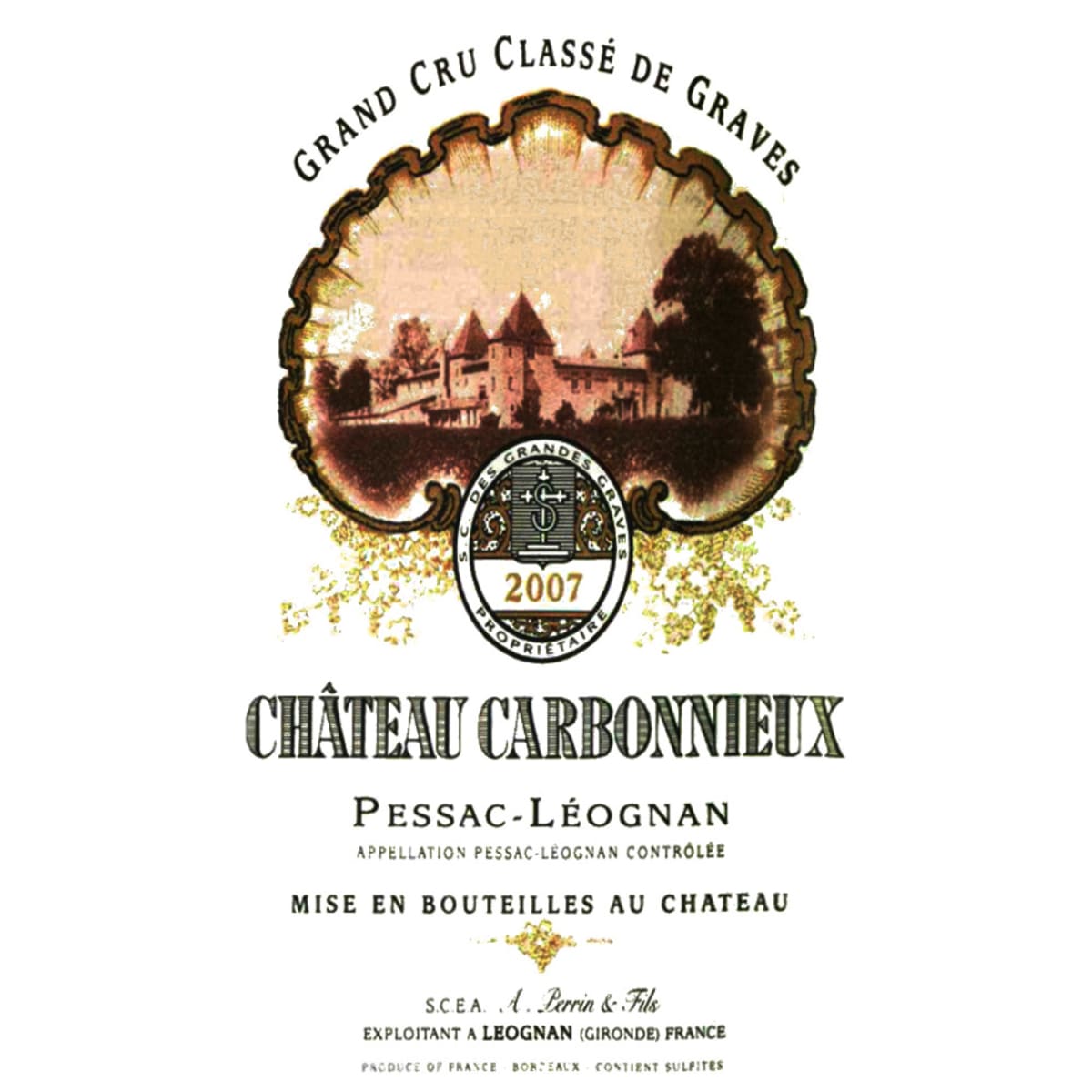 Chateau Carbonnieux Blanc 2007 Front Label