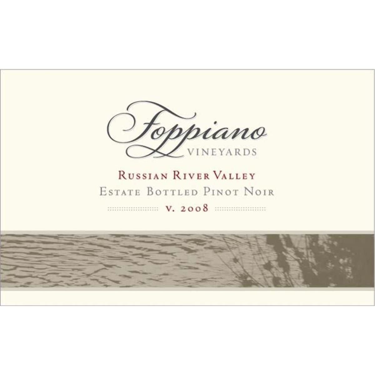 Foppiano Russian River Pinot Noir 2008 Front Label