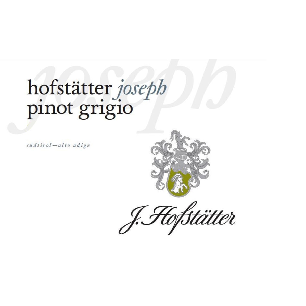 J. Hofstatter Alto Adige Pinot Grigio 2009 Front Label