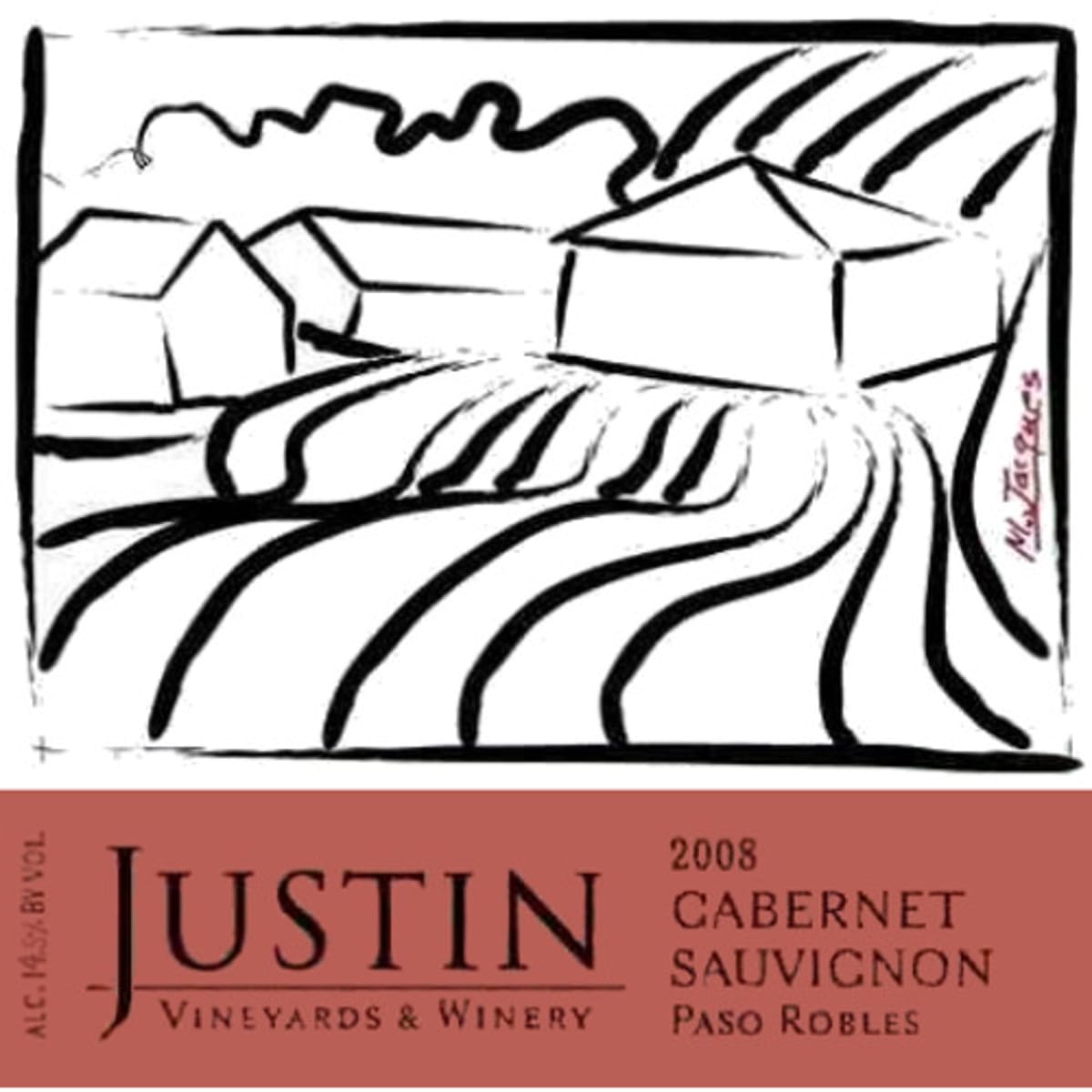 Justin Cabernet Sauvignon (375ML half-bottle) 2008 Front Label