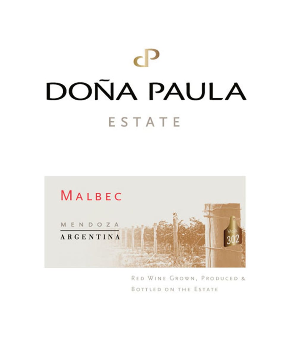 Dona Paula Estate Malbec 2009 Front Label