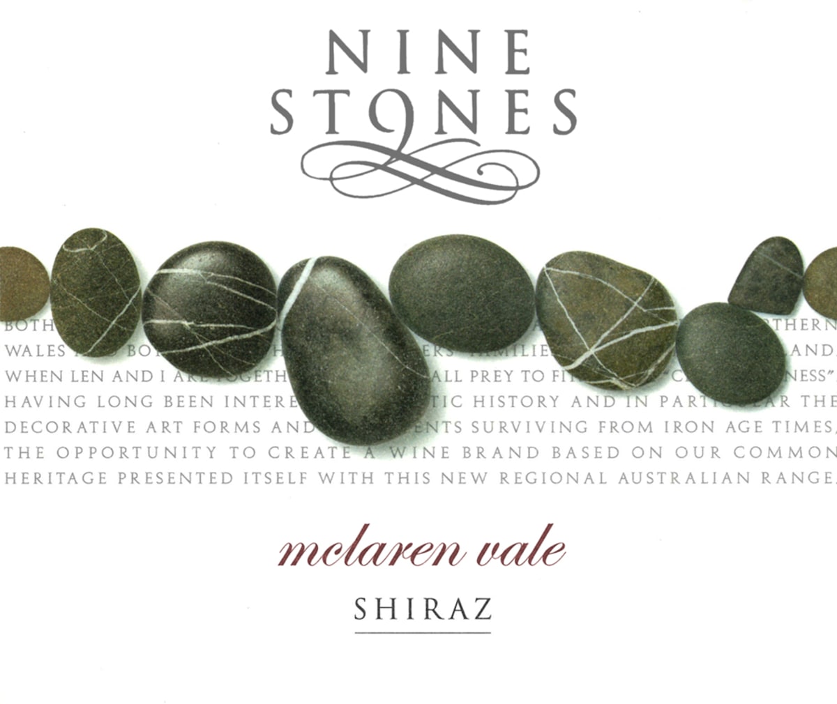 Nine Stones Nine Stones McLaren Vale Shiraz 2008 Front Label