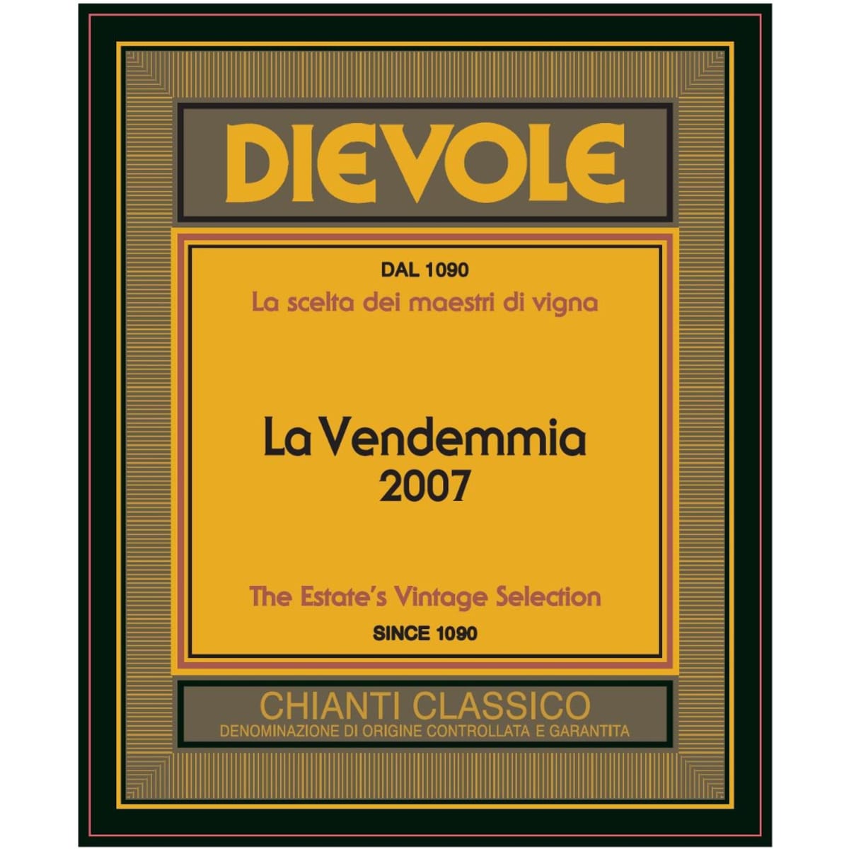 Dievole La Vendemmia Chianti Classico 2007 Front Label