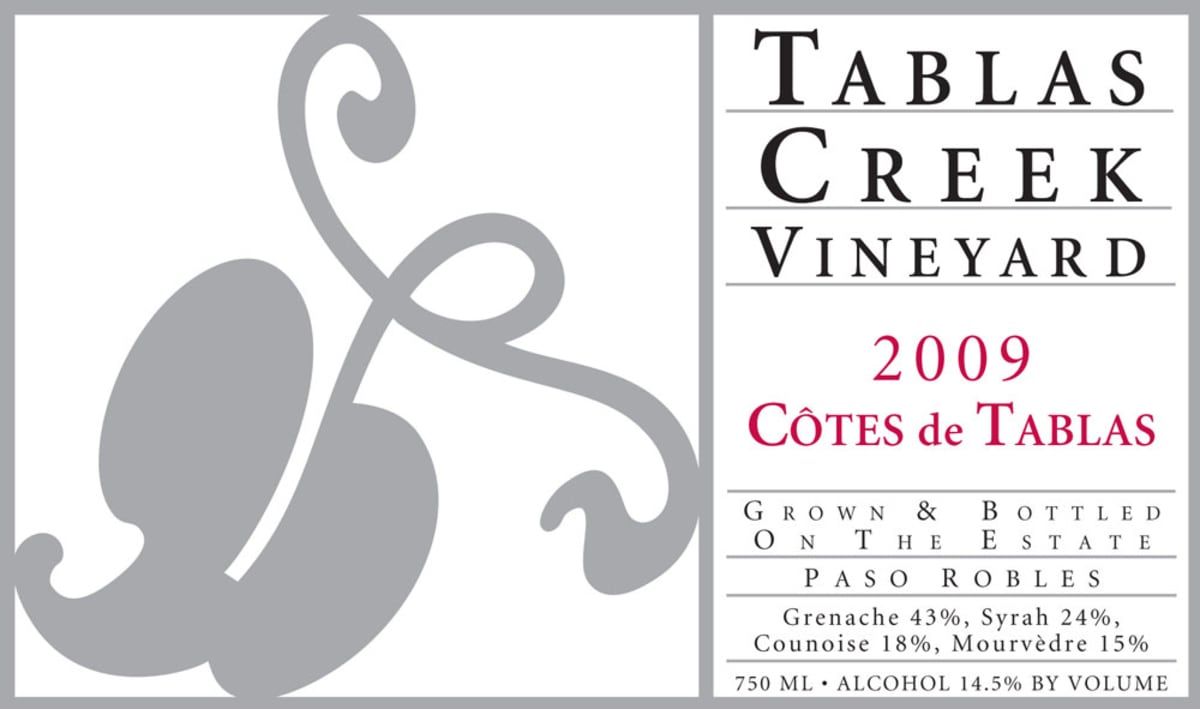 Tablas Creek Cotes de Tablas Rouge 2009 Front Label