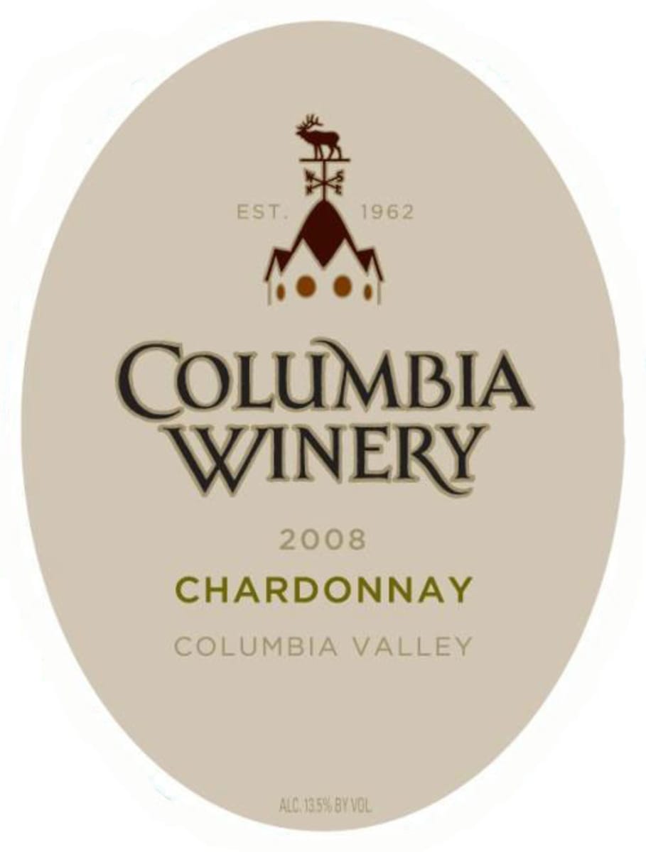 Columbia Winery Chardonnay 2008 Front Label