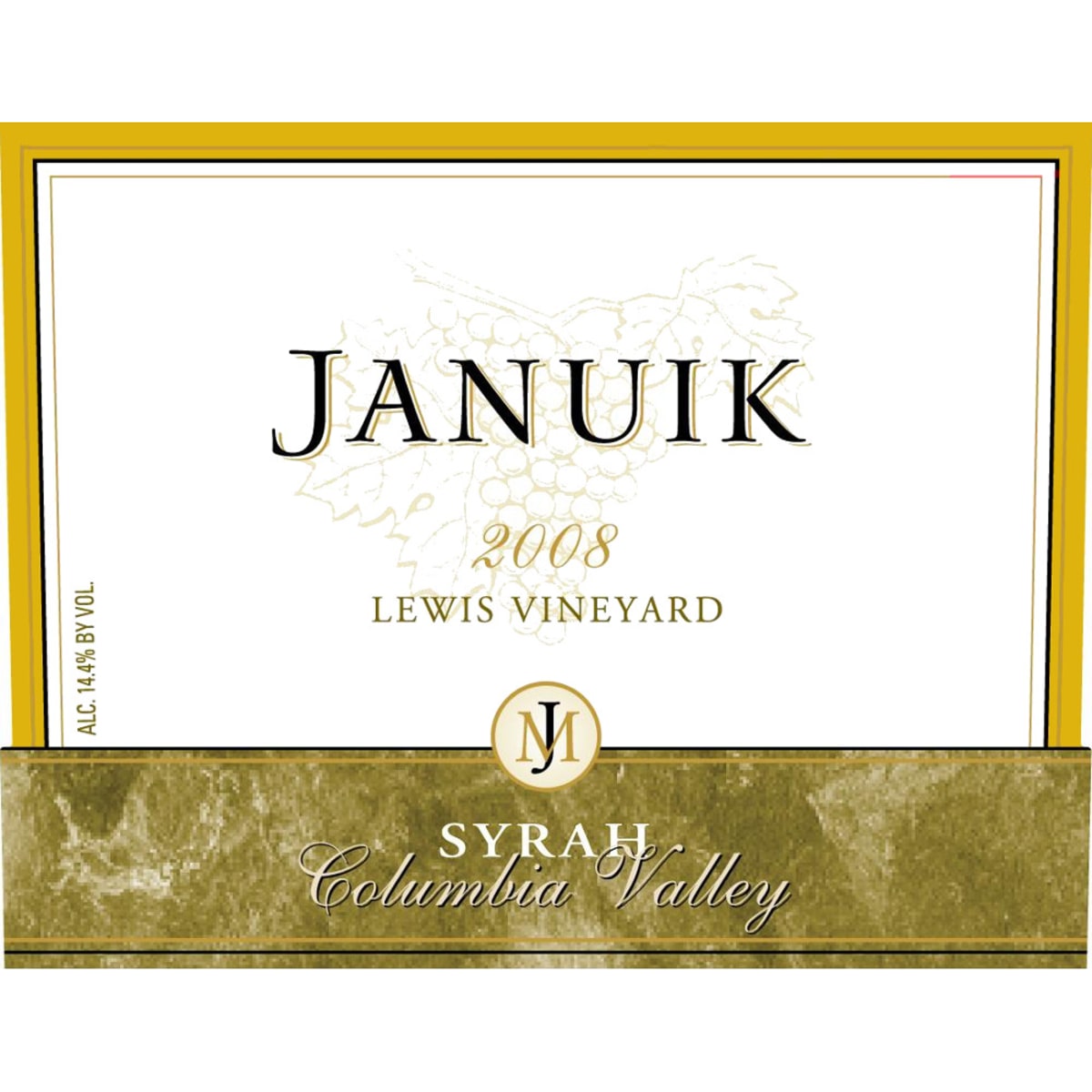 Januik Winery Lewis Vineyard Syrah 2008 Front Label