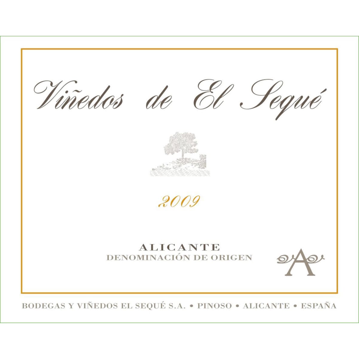 El Seque Vinedos de el Seque Alicante 2009 Front Label