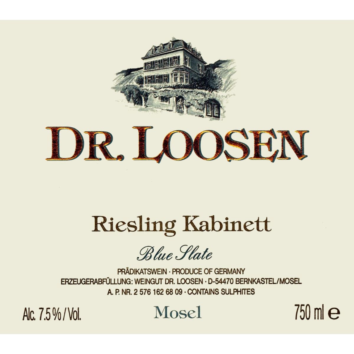 Dr. Loosen Blue Slate Riesling Kabinett 2010 Front Label