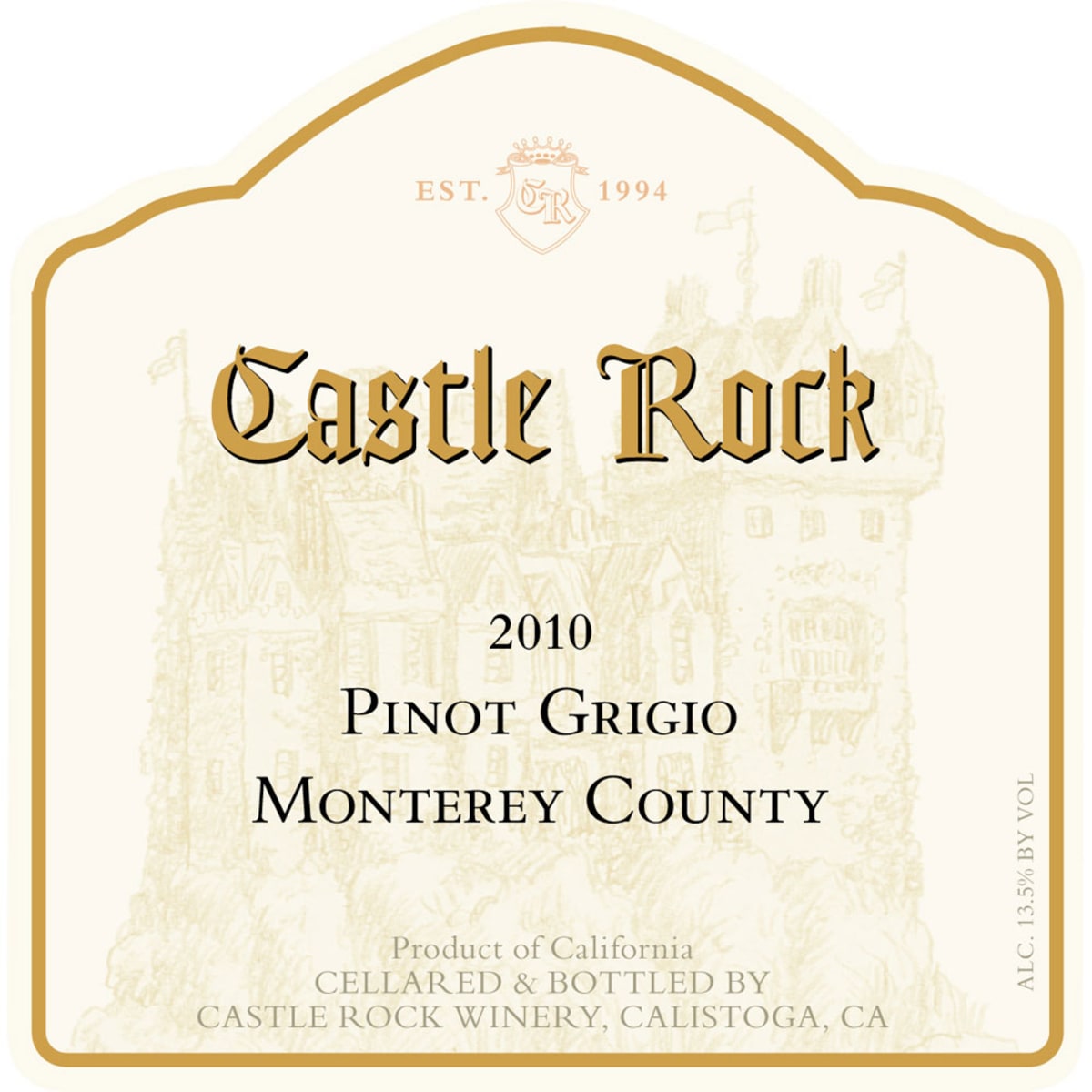 Castle Rock Monterey Pinot Grigio 2010 Front Label