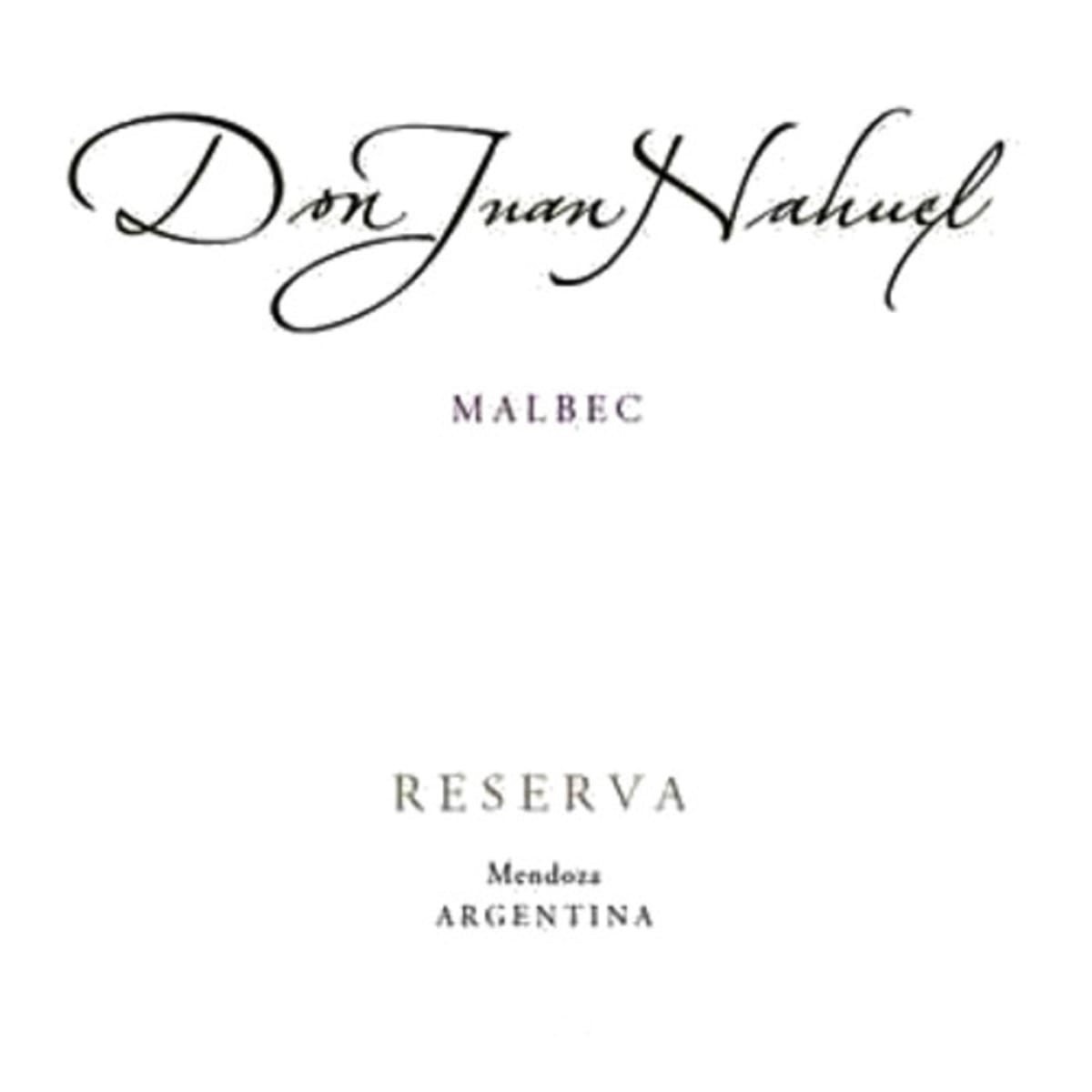 Cielo y Tierra Don Juan Nahuel Malbec Reserva 2006 Front Label