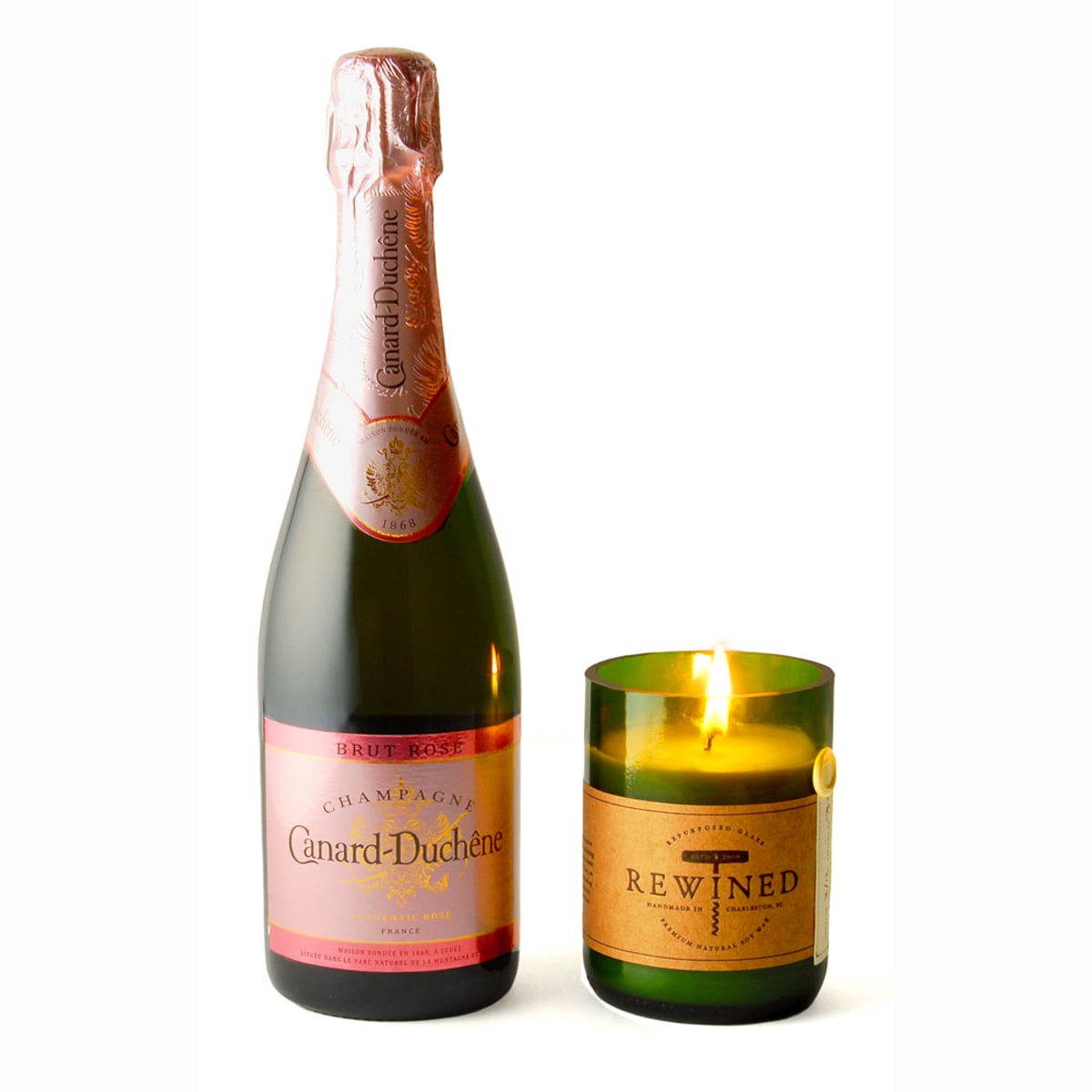 wine.com Rewined Candle and 91 Point Canard-Duchene Gift Set Gift Product Image