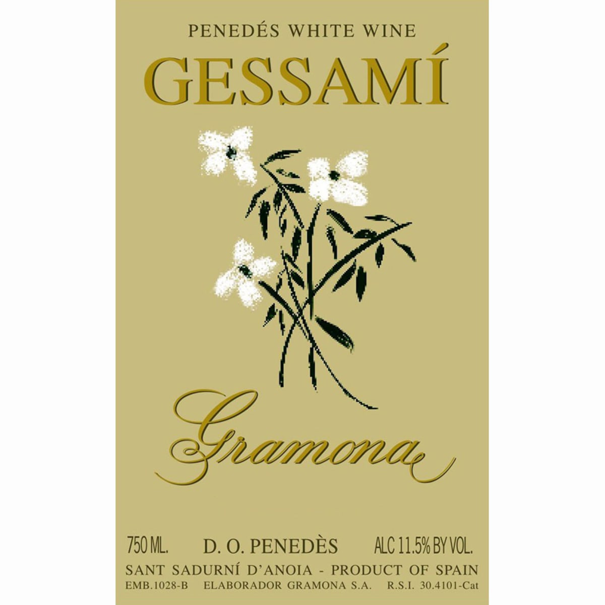 Gramona Gessami Blanco 2011 Front Label