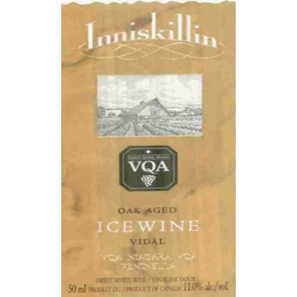 Inniskillin Oak-aged Vidal Icewine (375ML half-bottle) 2007 Front Label