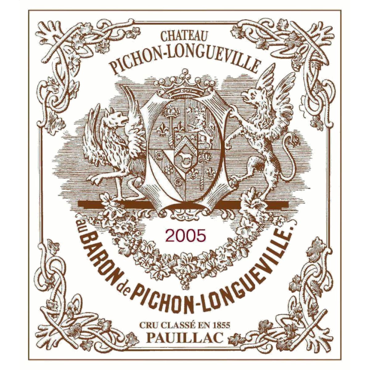 Chateau Pichon-Longueville Baron (3 Liter Bottle) 2005 Front Label