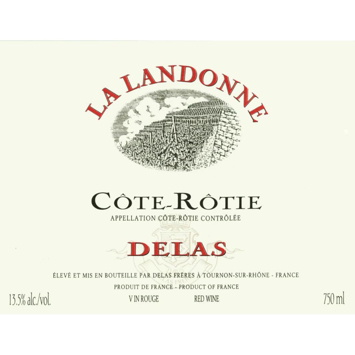Delas Cote Rotie La Landonne 2009 Front Label