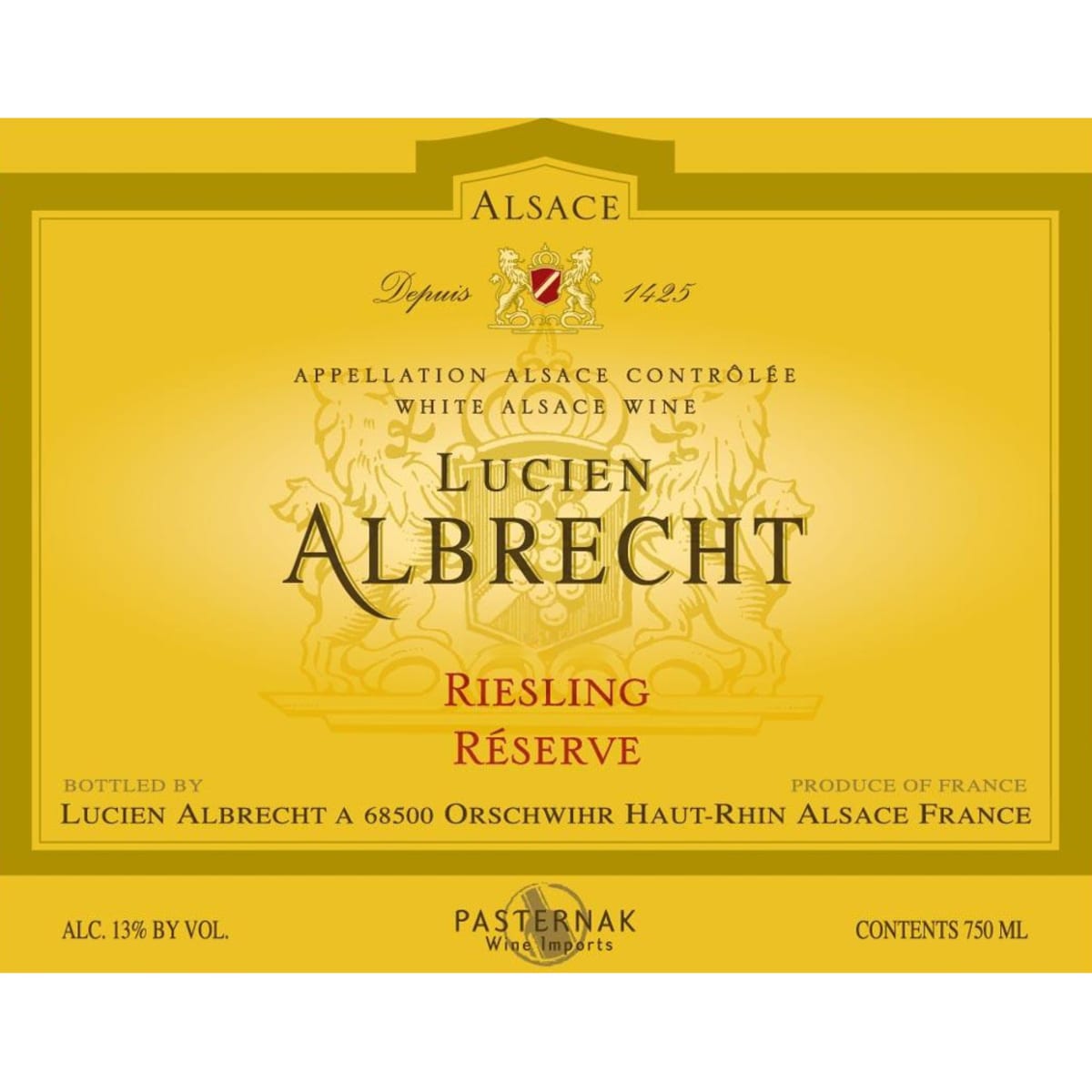 Lucien Albrecht Reserve Riesling 2011 Front Label