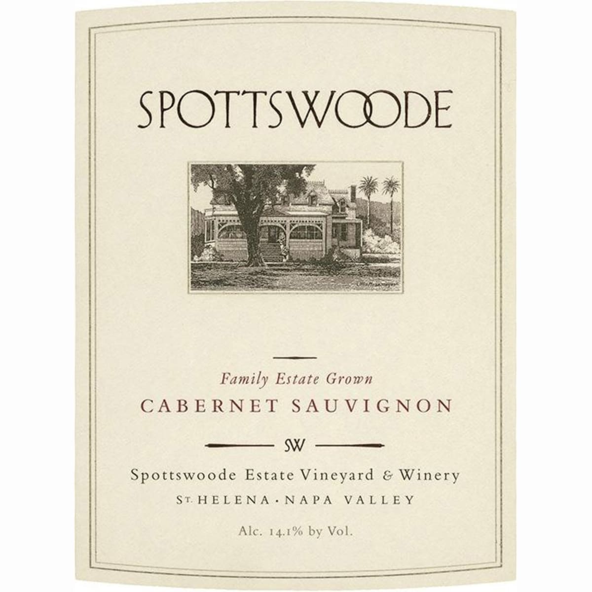 Spottswoode Cabernet Sauvignon (1.5 Liter Magnum) 2002 Front Label