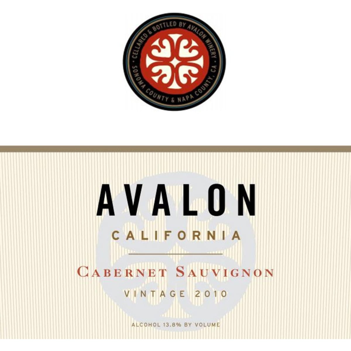 Avalon California Cabernet Sauvignon 2010 Front Label