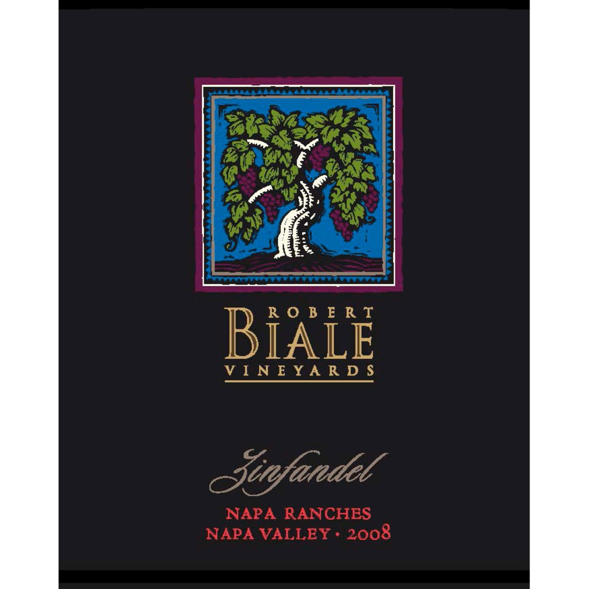 Robert Biale Vineyards Napa Ranches Zinfandel 2008 Front Label