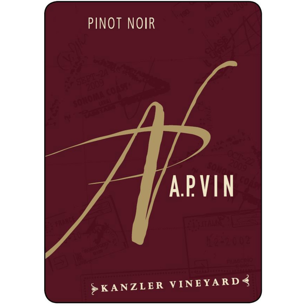 A.P. Vin Kanzler Vineyard Pinot Noir 2007 Front Label