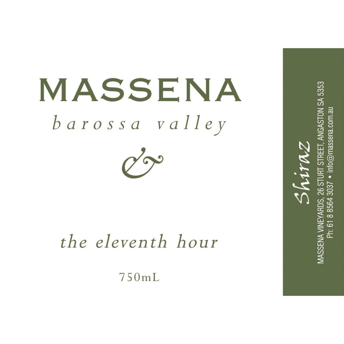 Massena The Eleventh Hour Shiraz 2002 Front Label