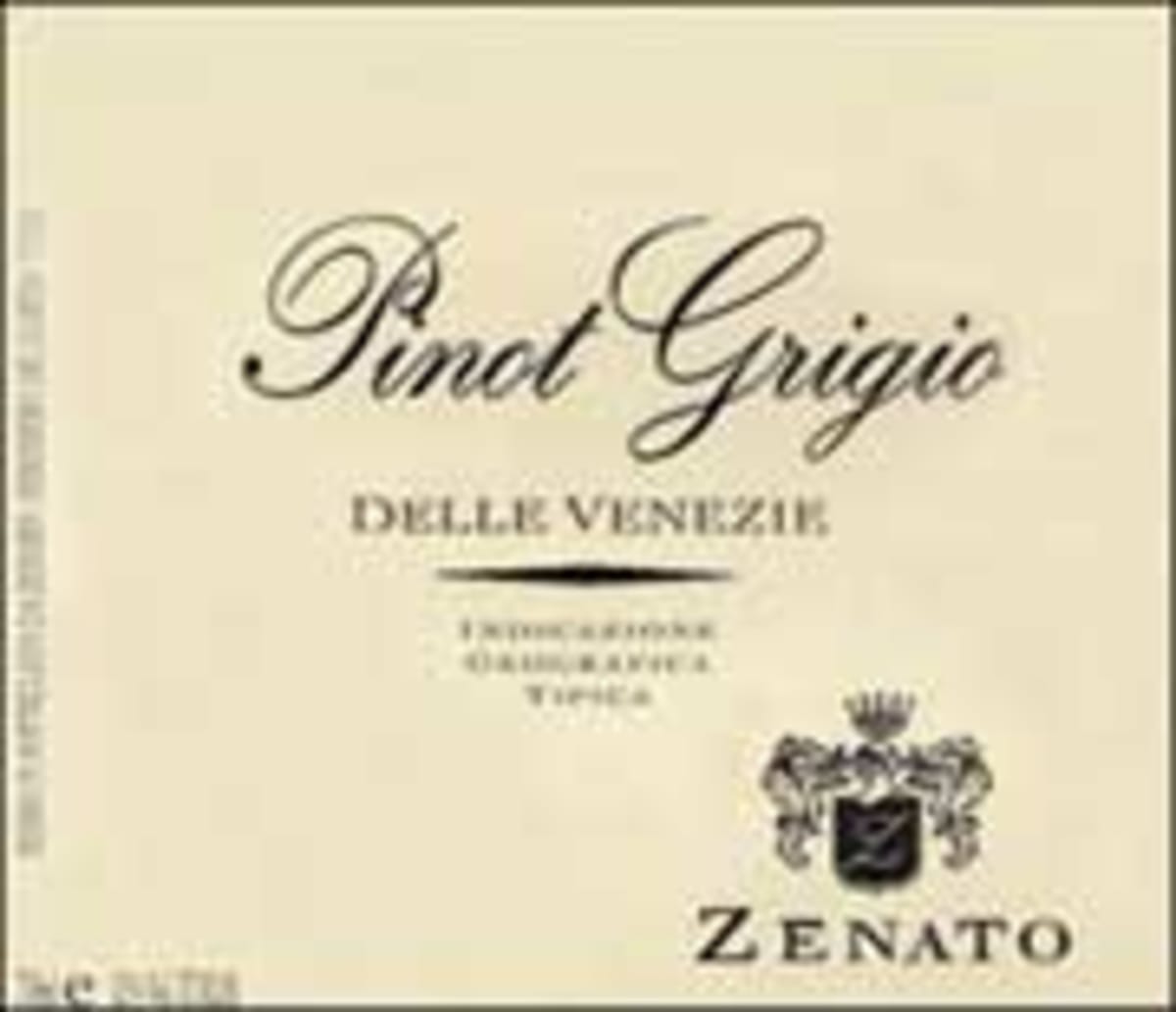 Zenato Pinot Grigio 1999 Front Label