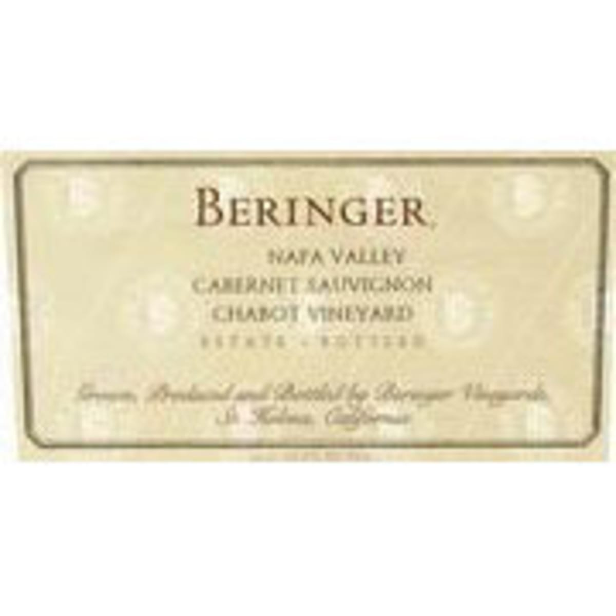 Beringer Bancroft Ranch Cabernet Sauvignon 1998 Front Label