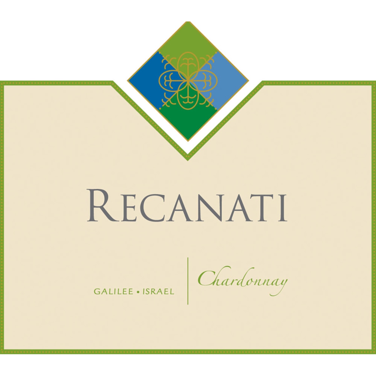 Recanati Upper Galilee Chardonnay (OU Kosher) 2012 Front Label
