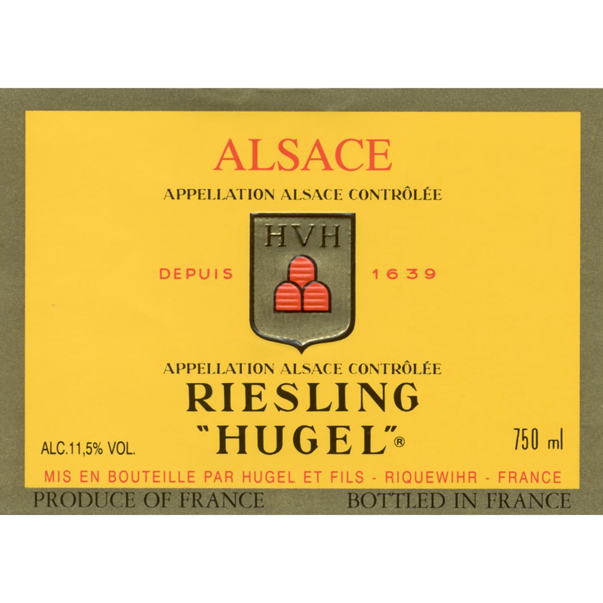 Hugel Classic Riesling (375ML half-bottle) 2012 Front Label