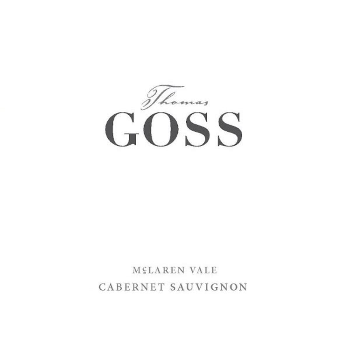 Thomas Goss Cabernet Sauvignon 2012 Front Label