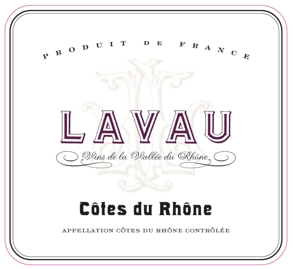 Lavau Cotes du Rhone Blanc 2014 Front Label