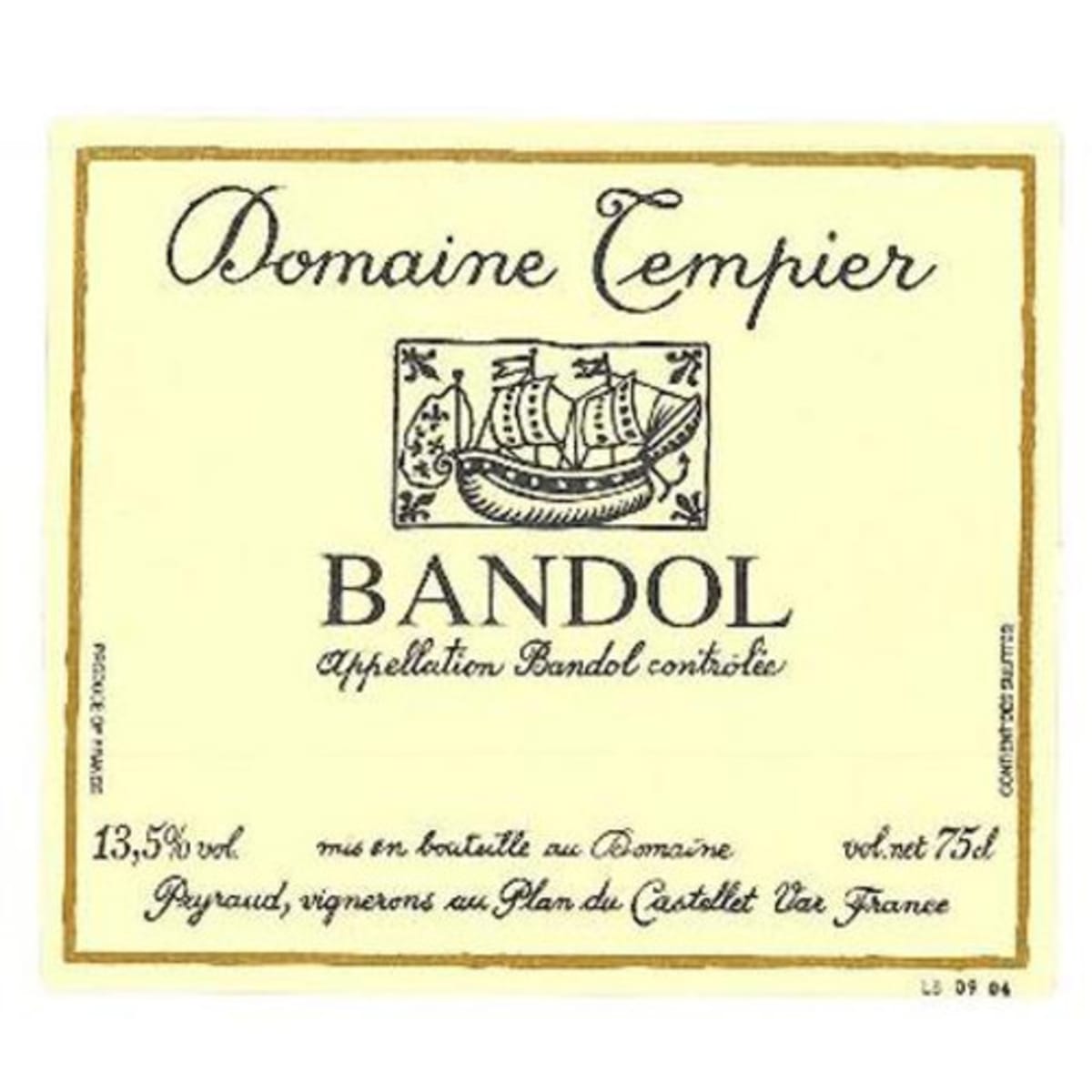 Domaine Tempier Bandol Rose 2013 Front Label