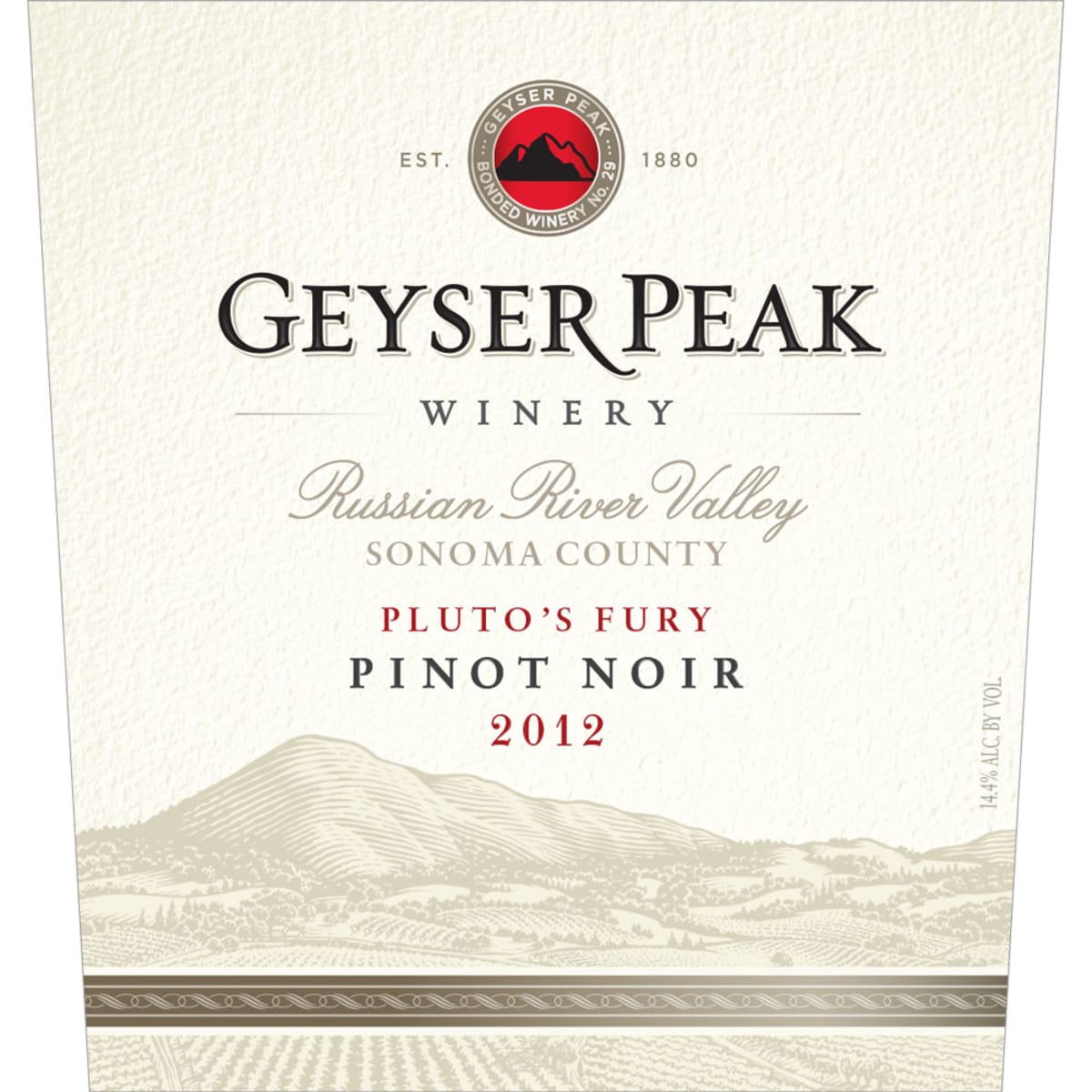 Geyser Peak Pluto’s Fury Pinot Noir 2012 Front Label
