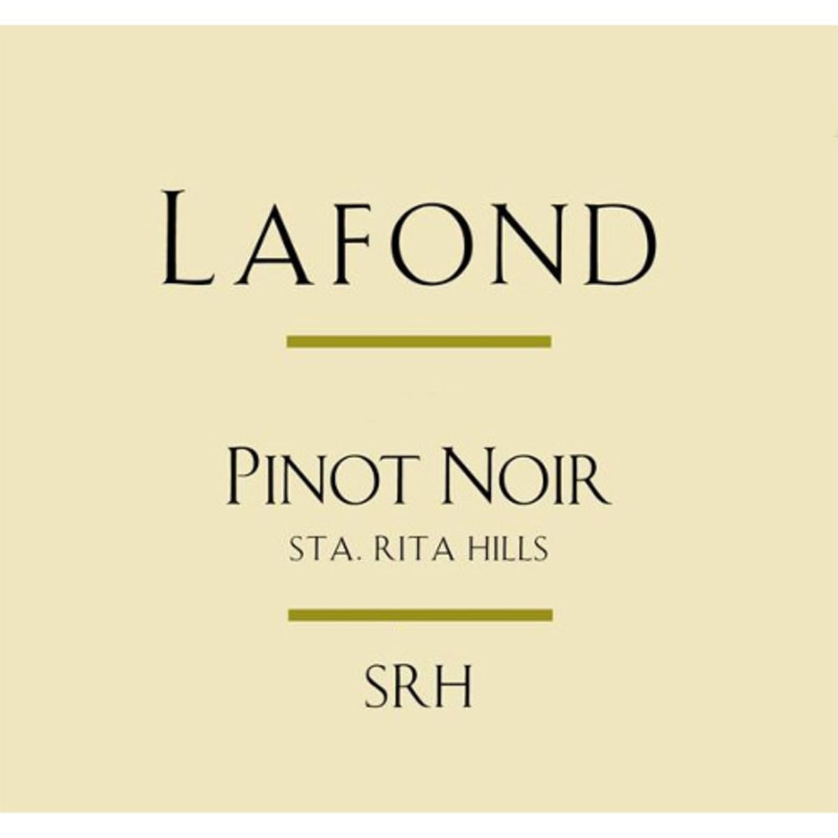 Lafond SRH Series Pinot Noir 2012 Front Label