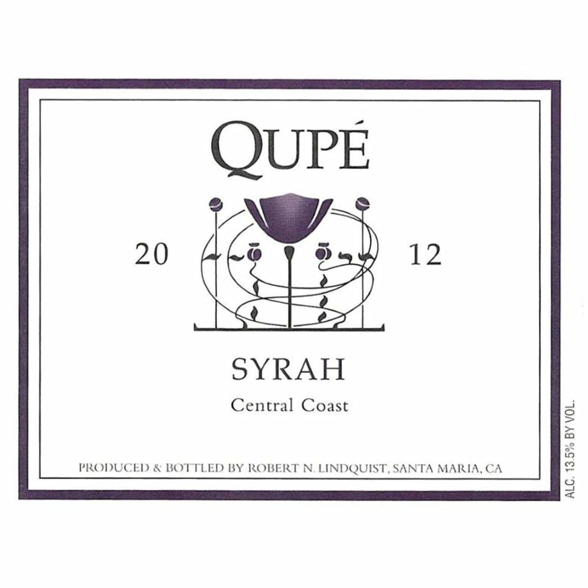 Qupe Santa Barbara County Syrah (375ML half-bottle) 2012 Front Label