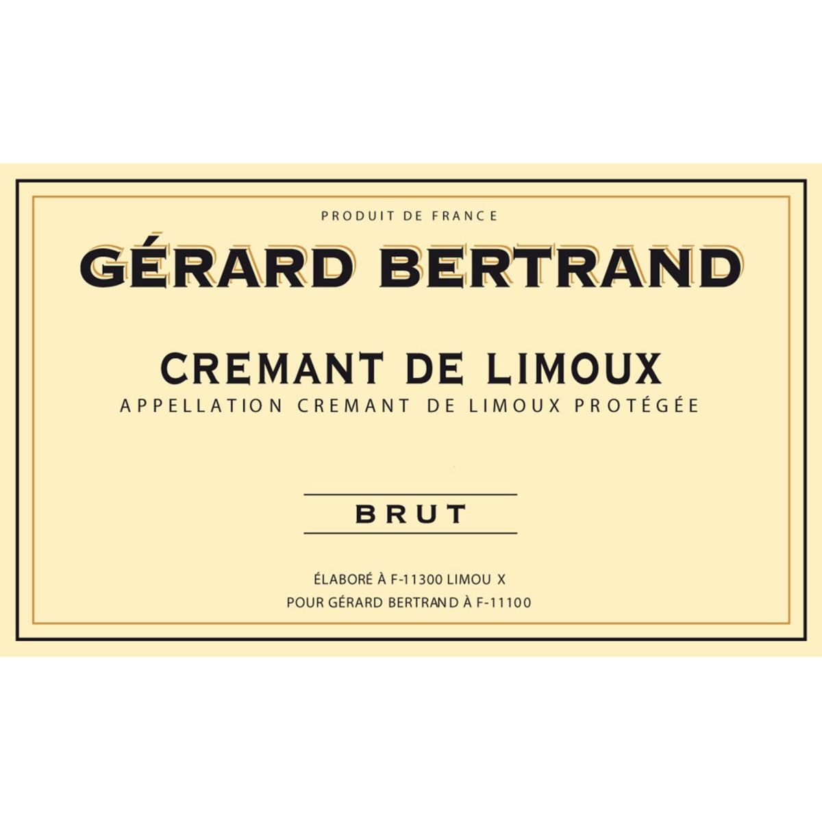 Gerard Bertrand Cremant de Limoux Brut 2012 Front Label