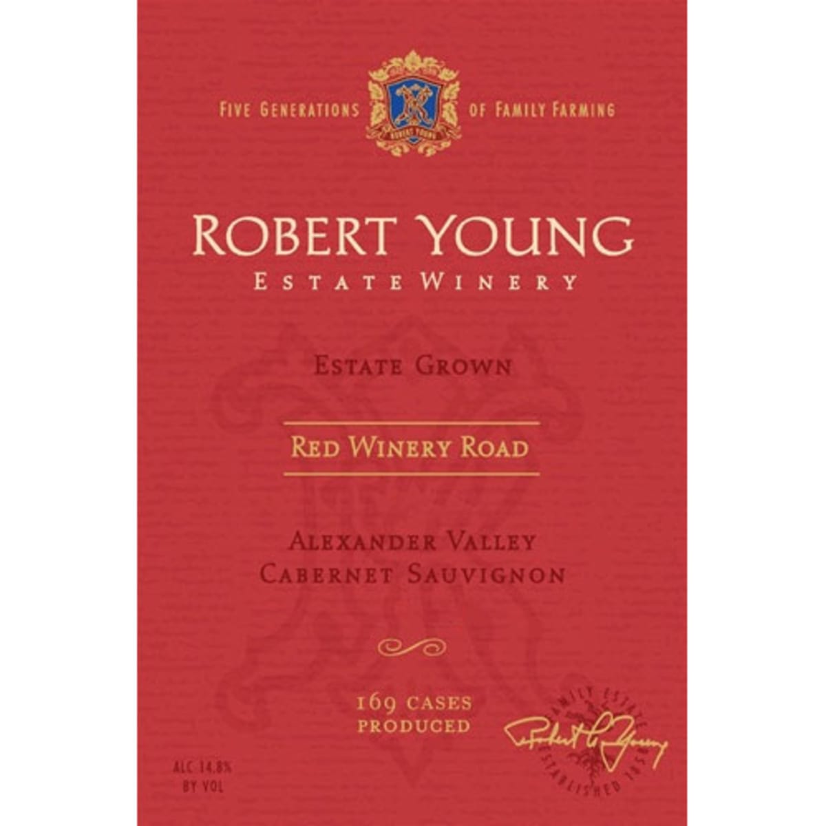 Robert Young Red Winery Road Cabernet Sauvignon 2010 Front Label