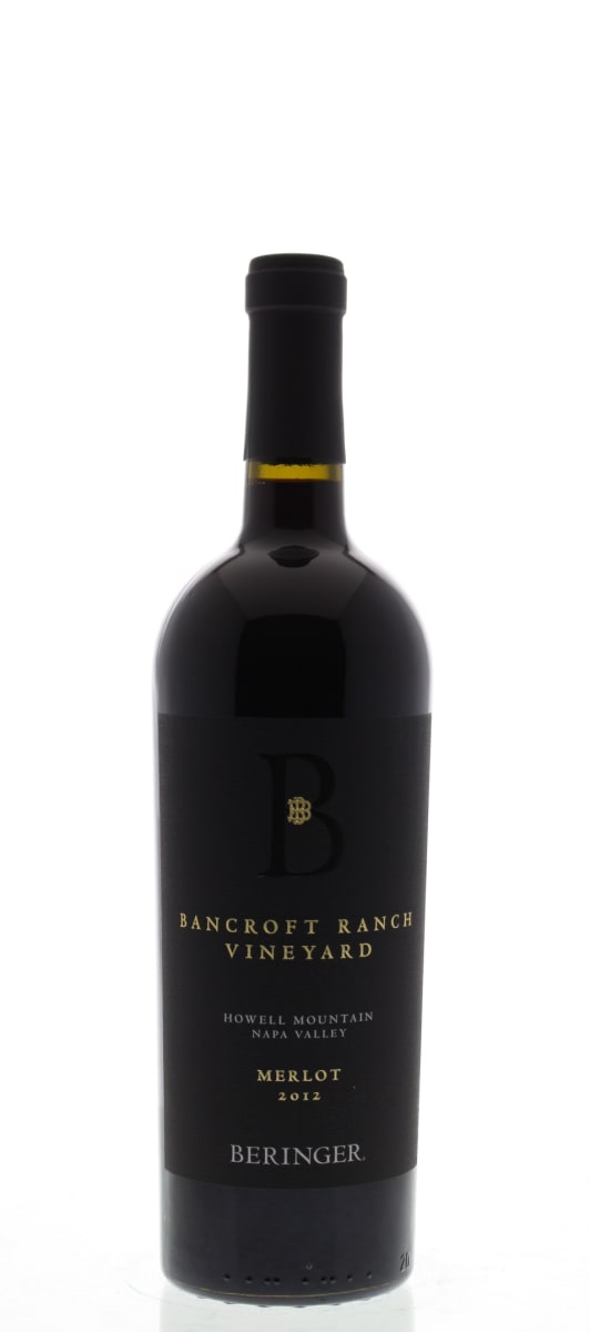 Beringer Howell Mountain Bancroft Ranch Merlot 2012 Front Bottle Shot