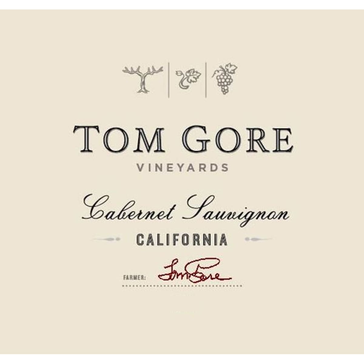 Tom Gore Cabernet Sauvignon 2012 Front Label