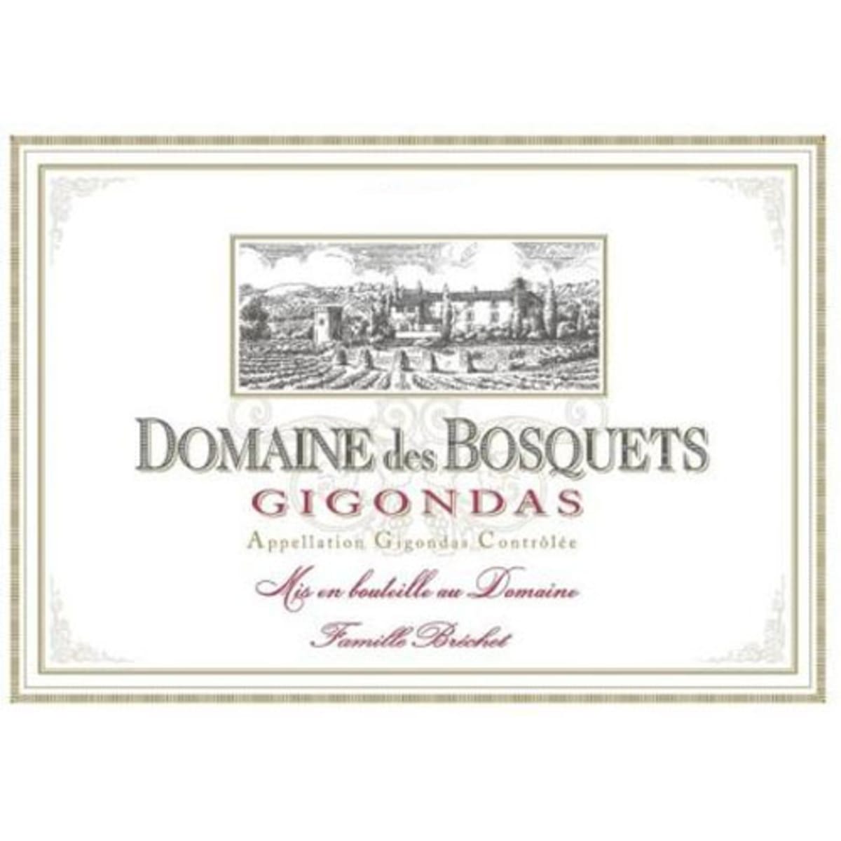 Domaine des Bosquets Gigondas Reserve 2013 Front Label