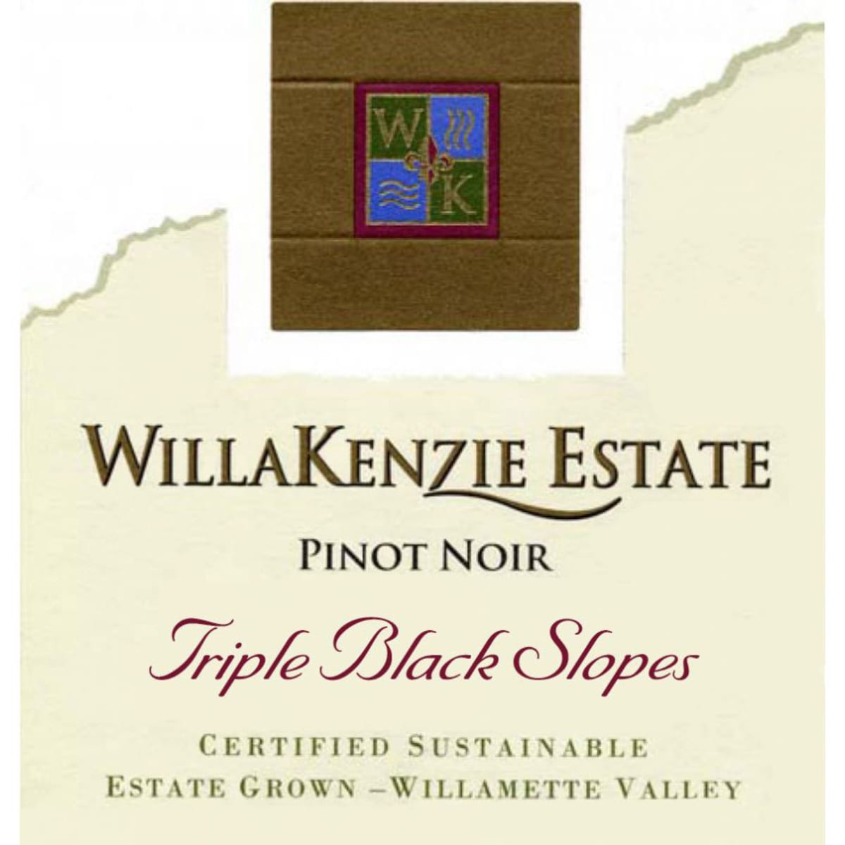 WillaKenzie Estate Triple Black Slopes Pinot Noir 2013 Front Label
