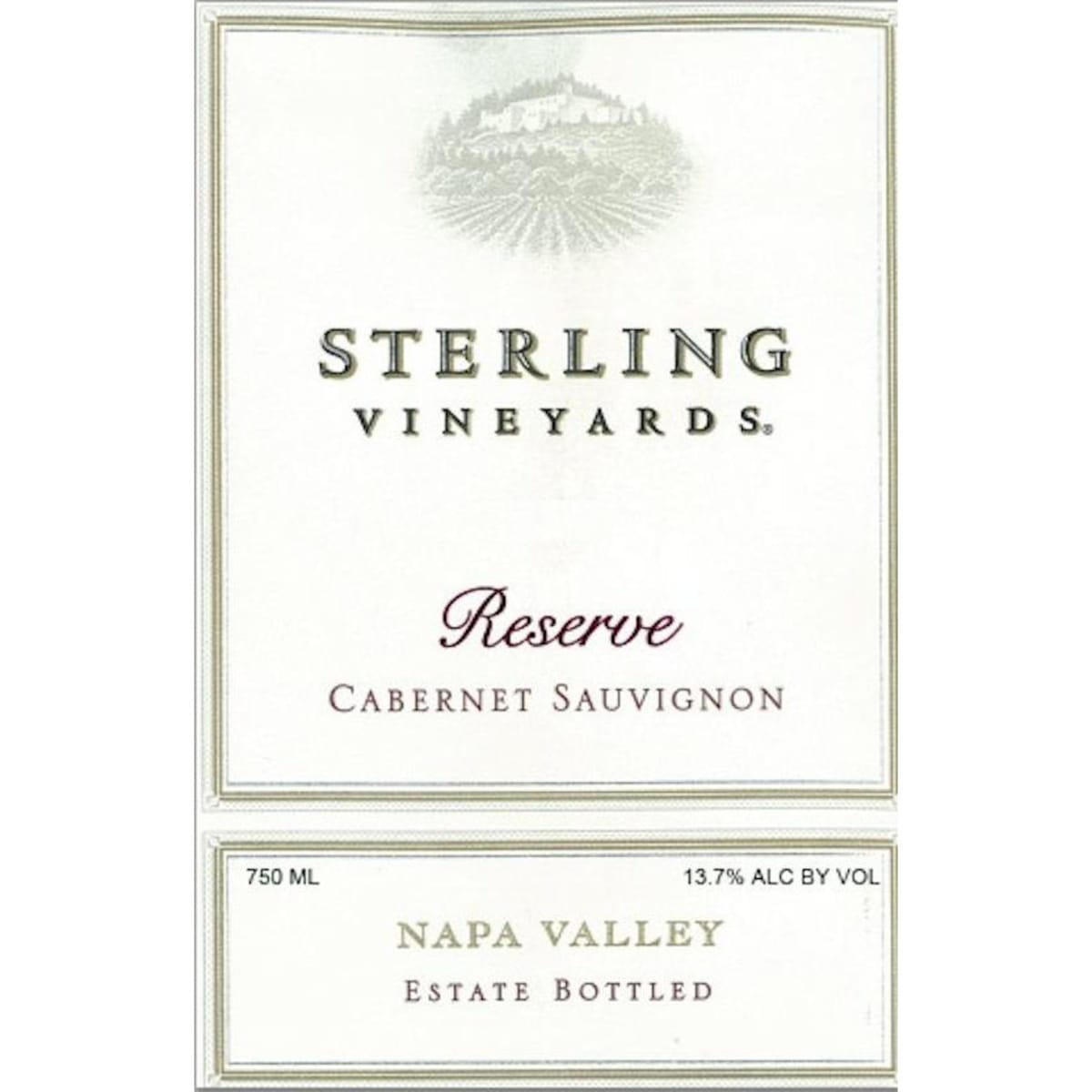 Sterling Reserve Cabernet Sauvignon 1996 Front Label